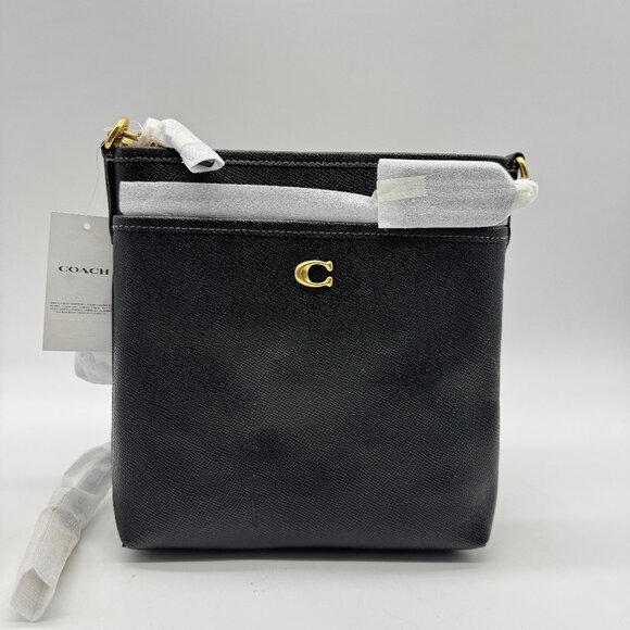 COACH Cross grain leather Kitt small crossbody messenger bag -BLACK (Has defect) - Picture 13 of 14